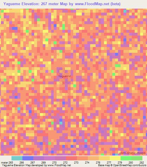 Yagueme,Mali Elevation Map