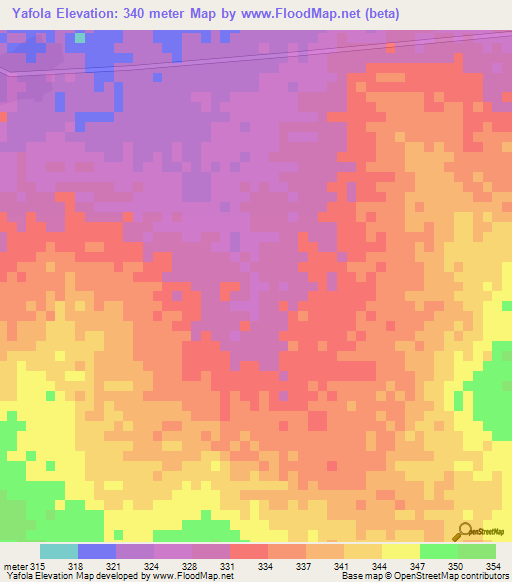 Yafola,Mali Elevation Map