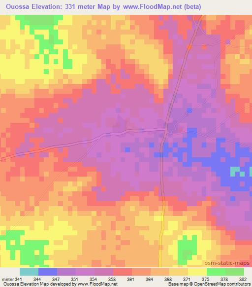 Ouossa,Mali Elevation Map