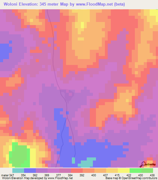 Woloni,Mali Elevation Map