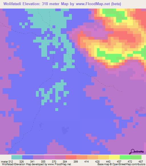 Wolifatadi,Mali Elevation Map