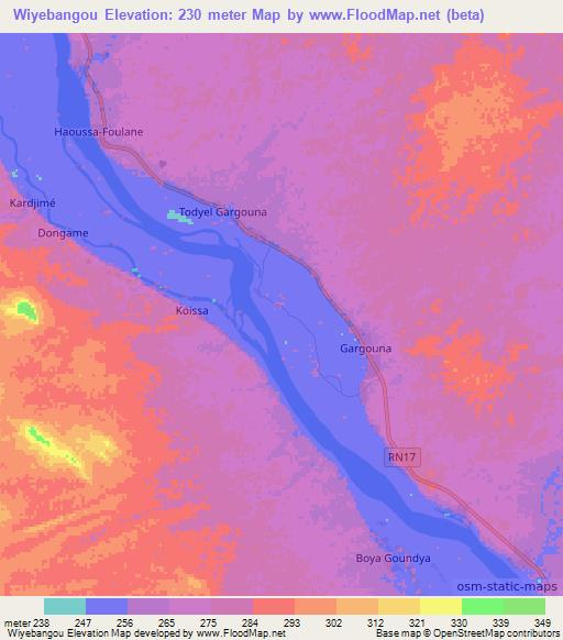 Wiyebangou,Mali Elevation Map