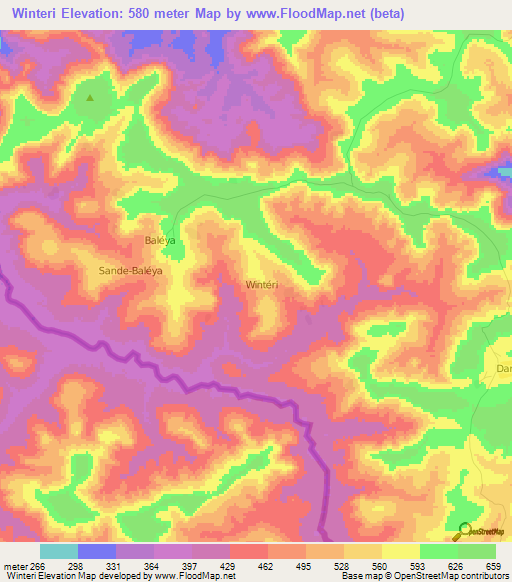 Winteri,Mali Elevation Map