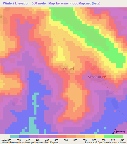 Winteri,Mali Elevation Map