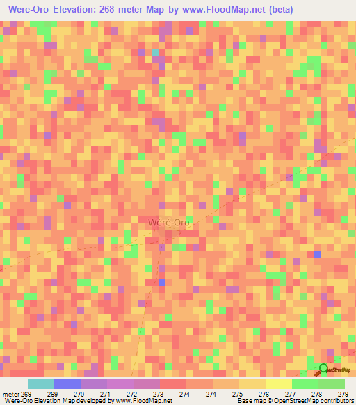 Were-Oro,Mali Elevation Map