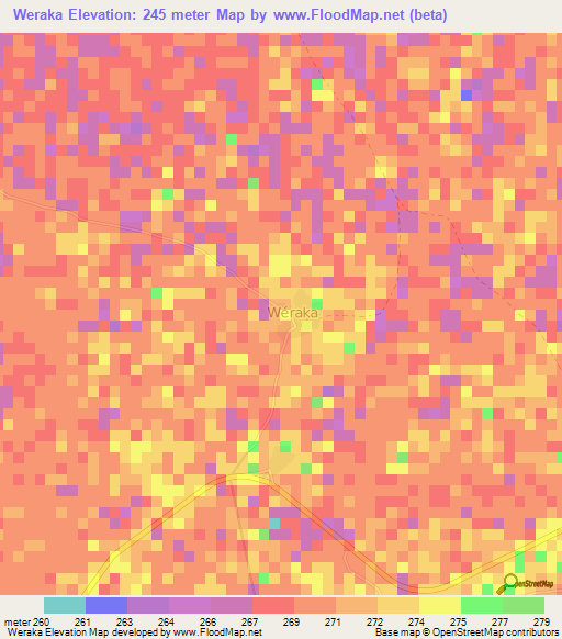 Weraka,Mali Elevation Map