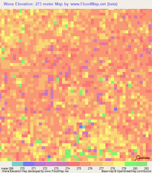 Wena,Mali Elevation Map