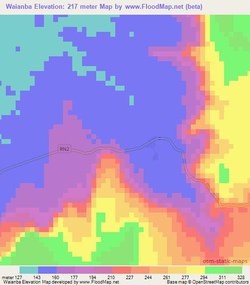 Waianba,Mali Elevation Map