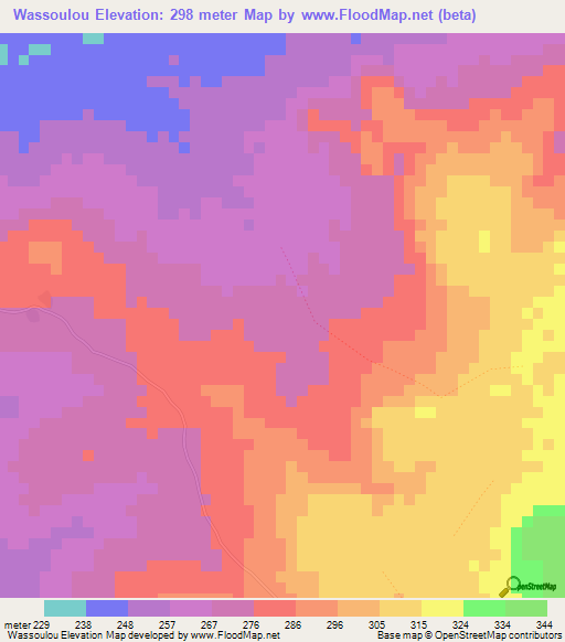 Wassoulou,Mali Elevation Map