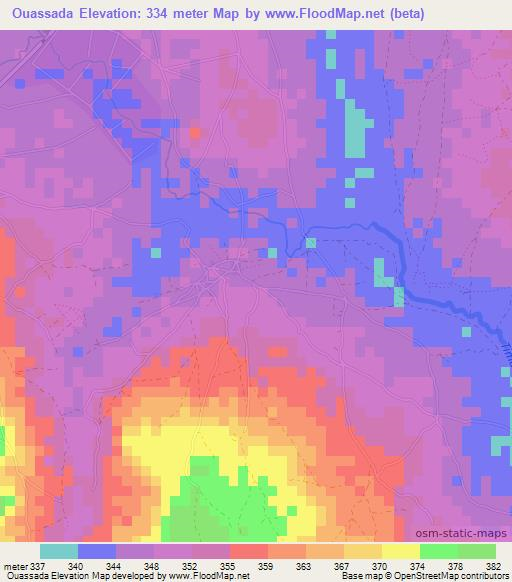 Ouassada,Mali Elevation Map
