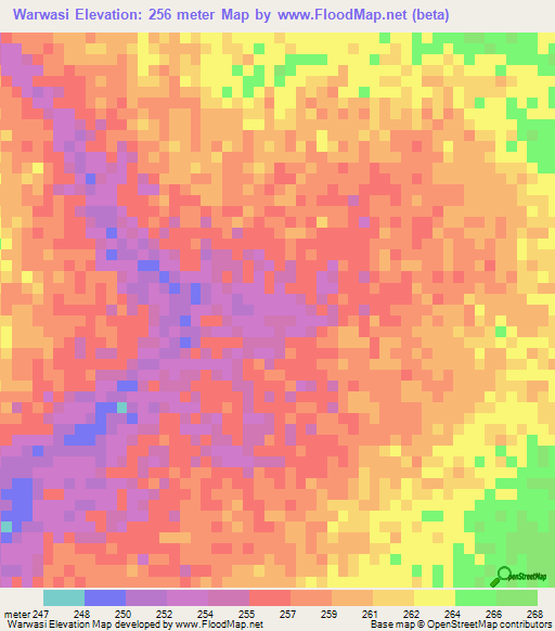 Warwasi,Mali Elevation Map