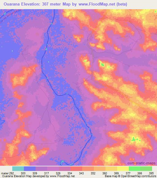 Ouarana,Mali Elevation Map