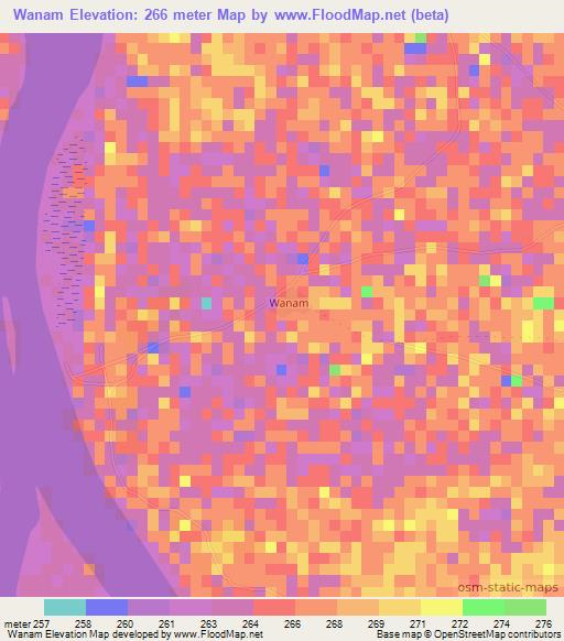 Wanam,Mali Elevation Map