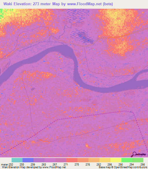 Waki,Mali Elevation Map