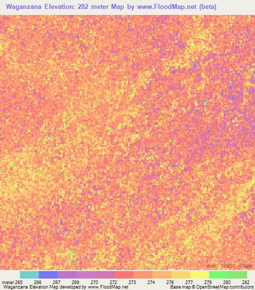 Waganzana,Mali Elevation Map
