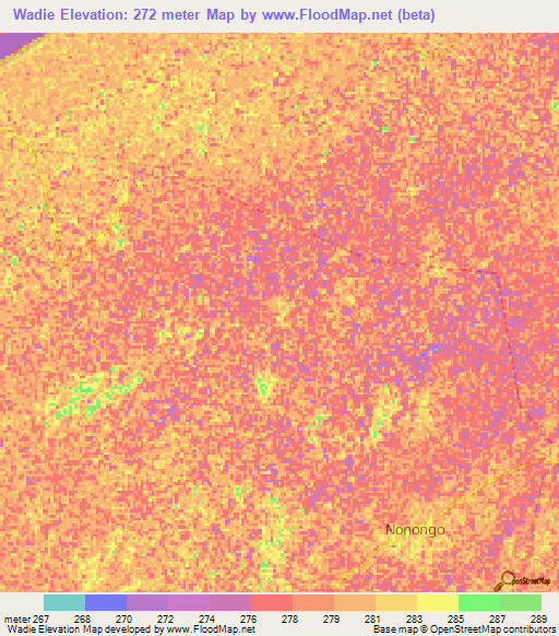 Wadie,Mali Elevation Map