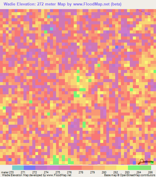 Wadie,Mali Elevation Map