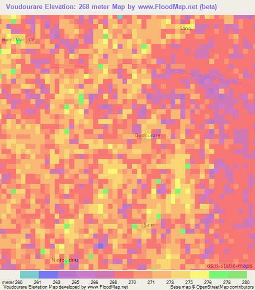 Voudourare,Mali Elevation Map
