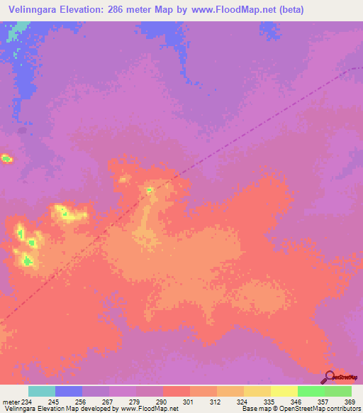 Velinngara,Mali Elevation Map