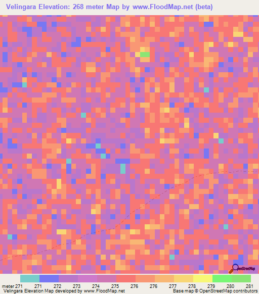 Velingara,Mali Elevation Map