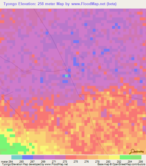 Tyongo,Mali Elevation Map