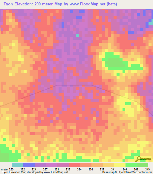 Tyon,Mali Elevation Map
