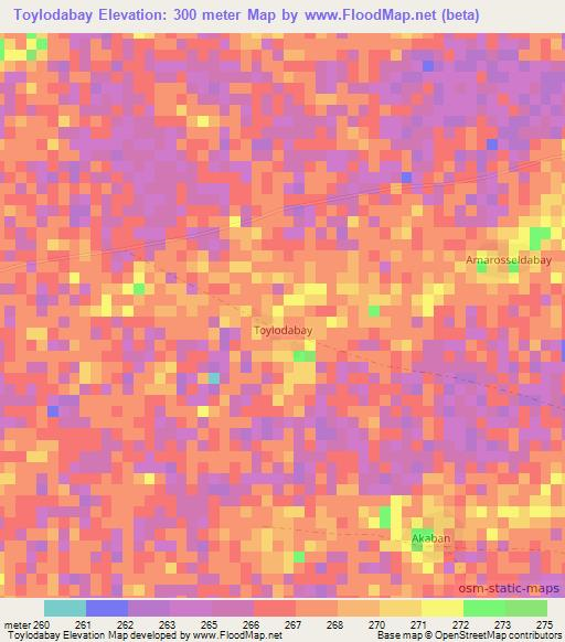 Toylodabay,Mali Elevation Map