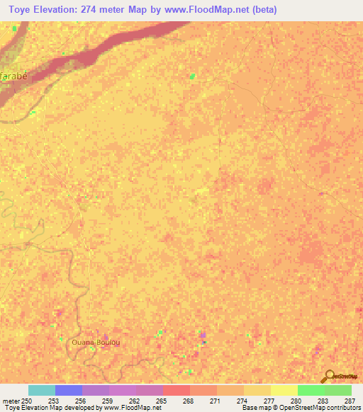 Toye,Mali Elevation Map