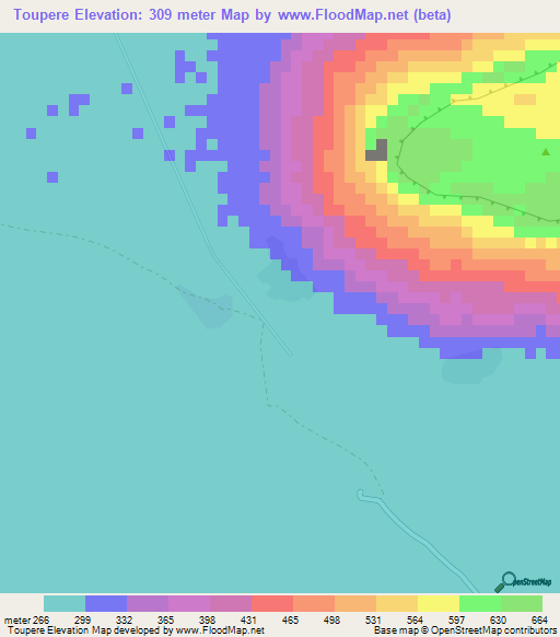 Toupere,Mali Elevation Map