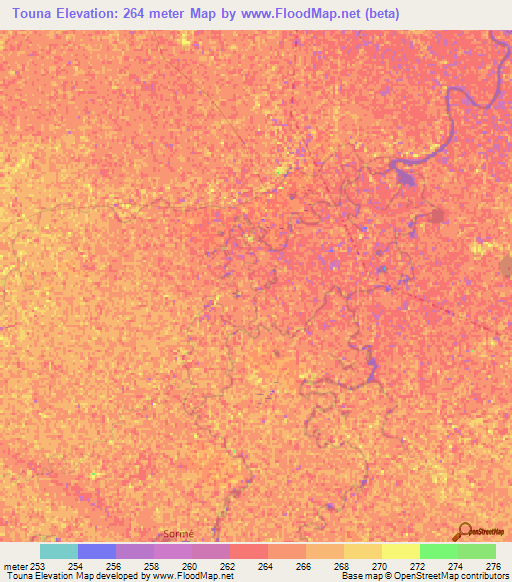 Touna,Mali Elevation Map