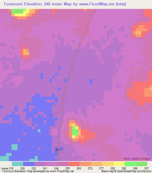 Toumouni,Mali Elevation Map