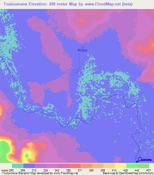 Touloumana,Mali Elevation Map