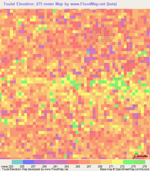 Toulal,Mali Elevation Map