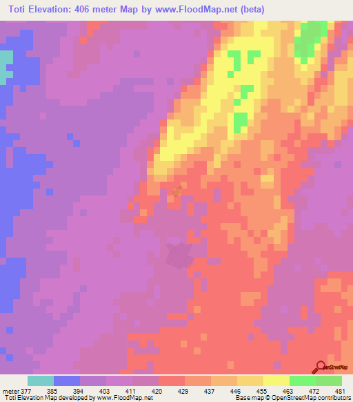 Toti,Mali Elevation Map