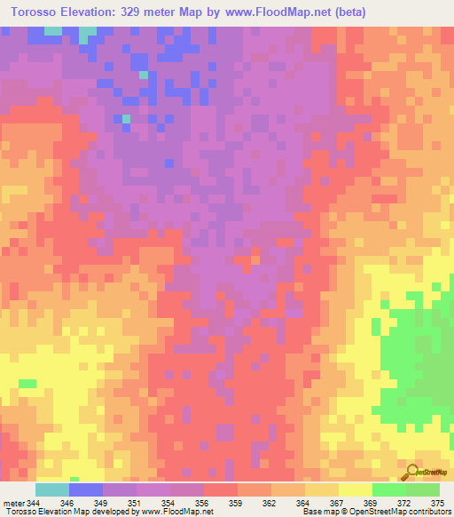 Torosso,Mali Elevation Map