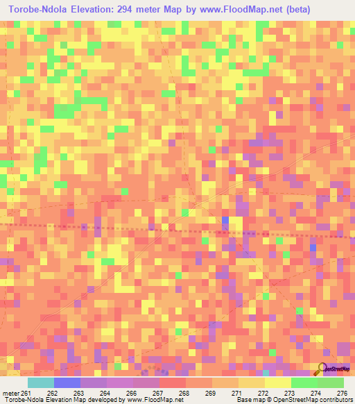 Torobe-Ndola,Mali Elevation Map