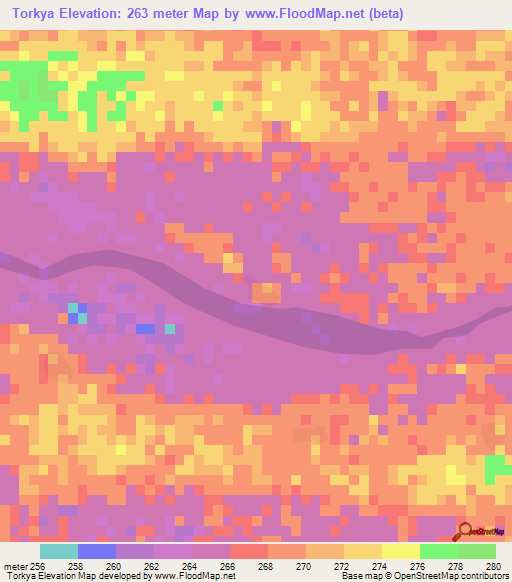 Torkya,Mali Elevation Map