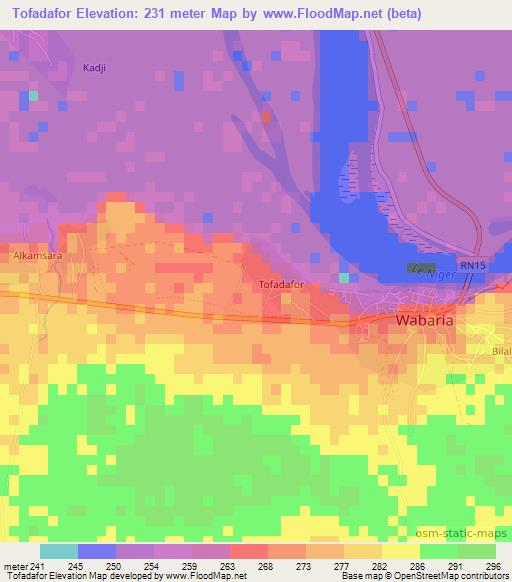Tofadafor,Mali Elevation Map