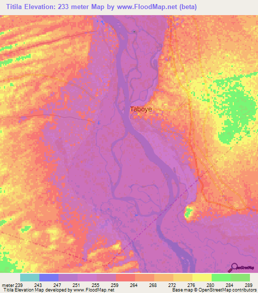 Titila,Mali Elevation Map