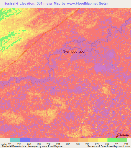 Tississiki,Mali Elevation Map
