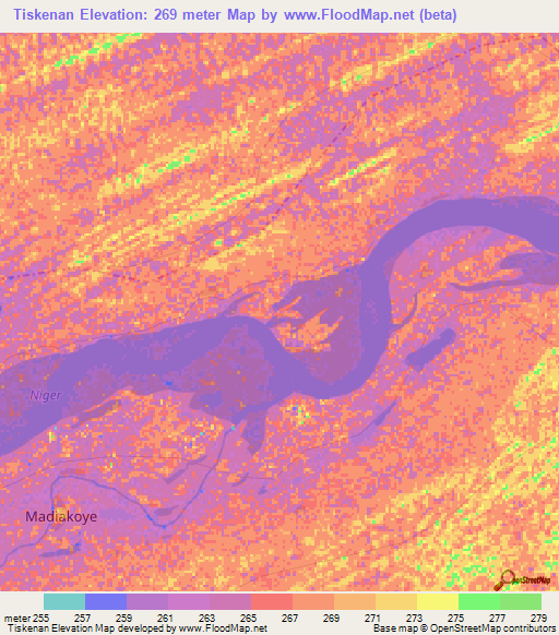 Tiskenan,Mali Elevation Map