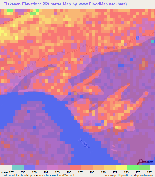 Tiskenan,Mali Elevation Map