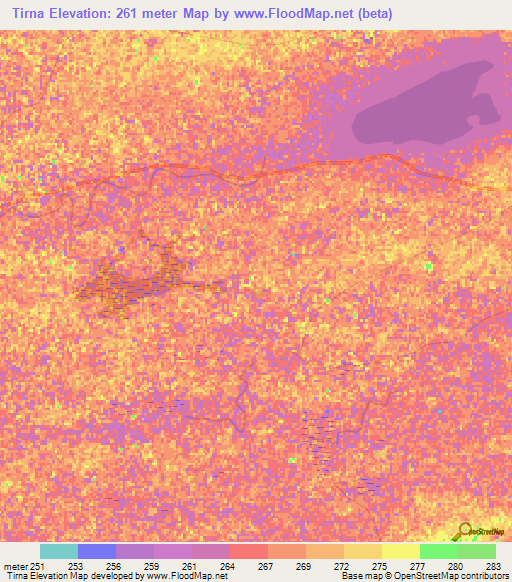 Tirna,Mali Elevation Map
