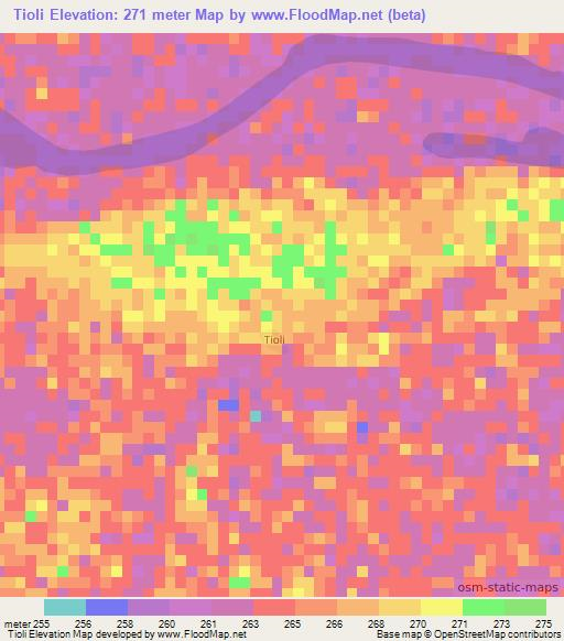 Tioli,Mali Elevation Map