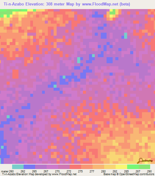 Ti-n-Azabo,Mali Elevation Map
