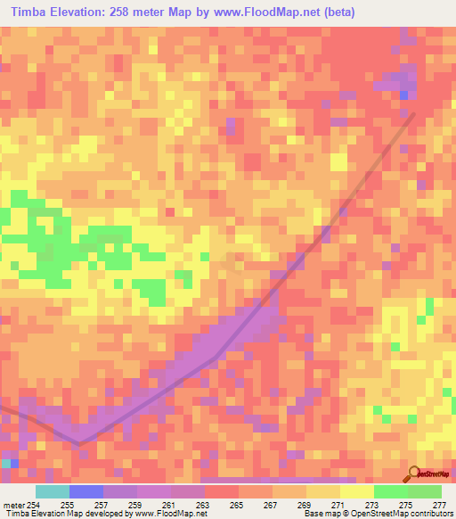 Timba,Mali Elevation Map