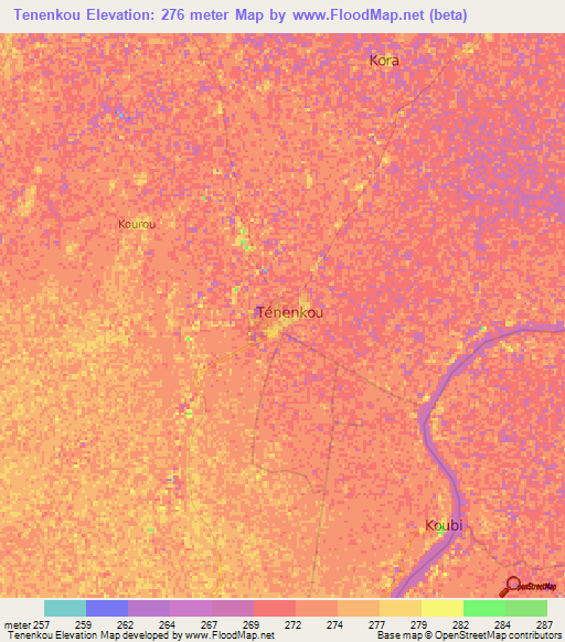 Tenenkou,Mali Elevation Map