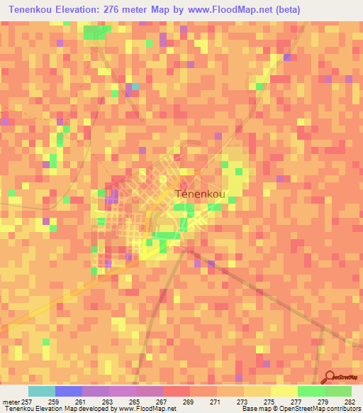 Tenenkou,Mali Elevation Map