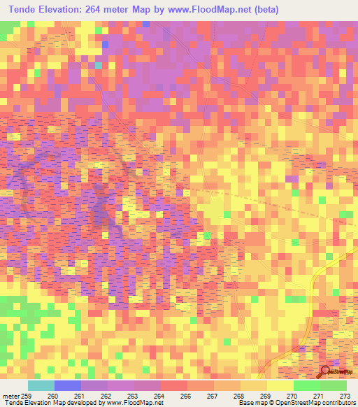 Tende,Mali Elevation Map
