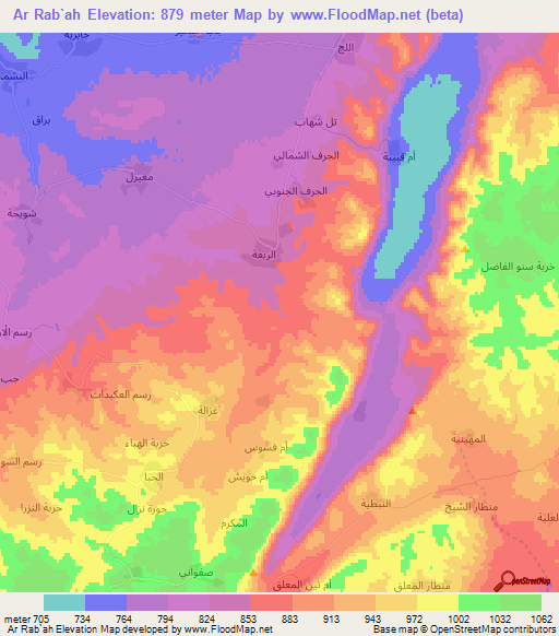 Ar Rab`ah,Syria Elevation Map